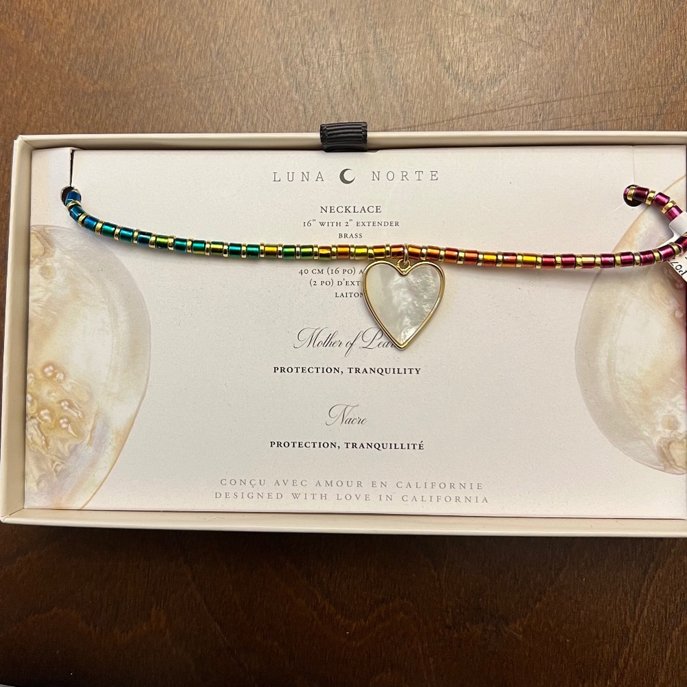 Luna Norte mother of Pearl multi coloured necklace